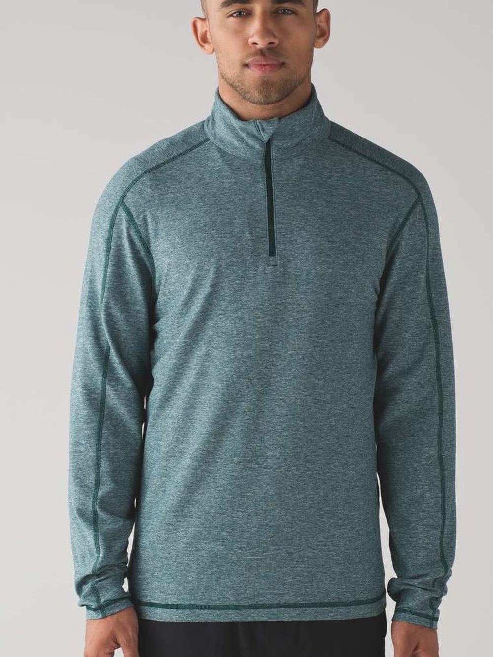 Lululemon Surge Warm 1/2 Zip Silver in Heathered Defender